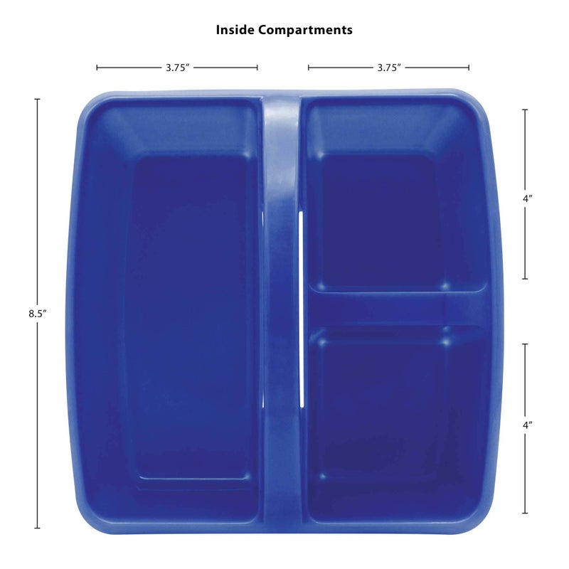 Teacher Created Resources Blue Portable Plastic Storage Caddy 6-Pack for Classrooms, Kids Room, and Office Organization, 3 Compartment - Image 4