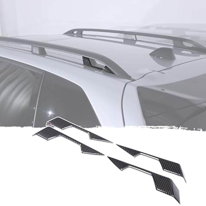 rayihni غطاء حافة سكة السقف 4 قطع، غطاء حماية نهاية سكة الأمتعة للسقف يناسب 2019 وما فوق متوافق مع سوبارو فورستر بلاستيك ABS أسود لحماية أرجل سكة الأمتعة - Image 2