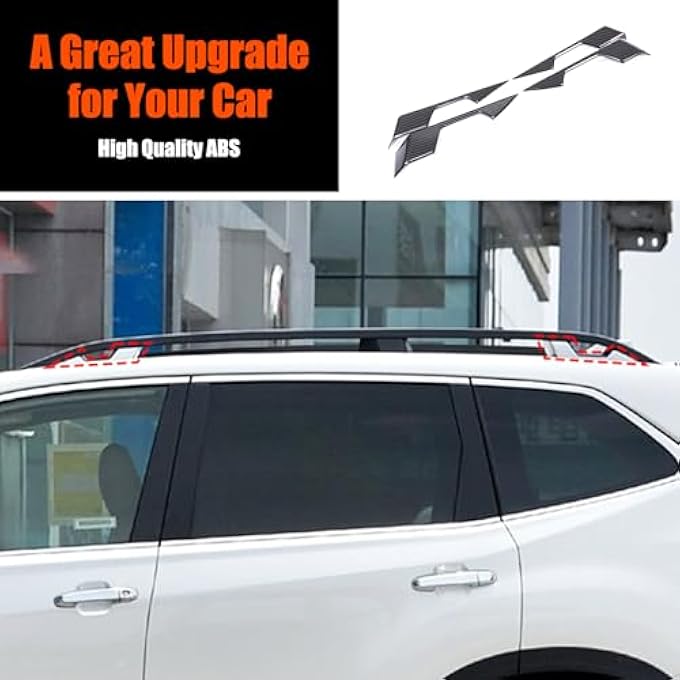 rayihni غطاء حافة سكة السقف 4 قطع، غطاء حماية نهاية سكة الأمتعة للسقف يناسب 2019 وما فوق متوافق مع سوبارو فورستر بلاستيك ABS أسود لحماية أرجل سكة الأمتعة - Image 3