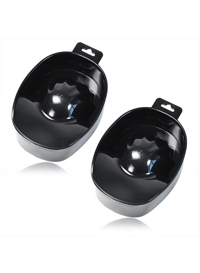 Oarkive 2pcs Manicure Bowl Nail Soaking Bowl Acetone Soak Off Bowl Hand Soaking Bowl Nail Soaking Tray Dip Powder Removal Kit Manicure Bowl Soaker Set for Art Fake Polishing Remover Treatment - Image 1