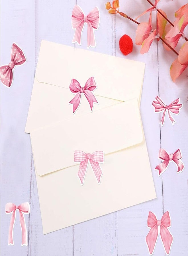 RUPOFUZA 500PCS Bowknot Stickers Rolls 1in Pink Bowknot Stickers 8 Designs Waterproof Self-Adhesive Sticker for Bottle Scrapbook Journal Envelope Birthday Gift Decor Supplies - Image 3