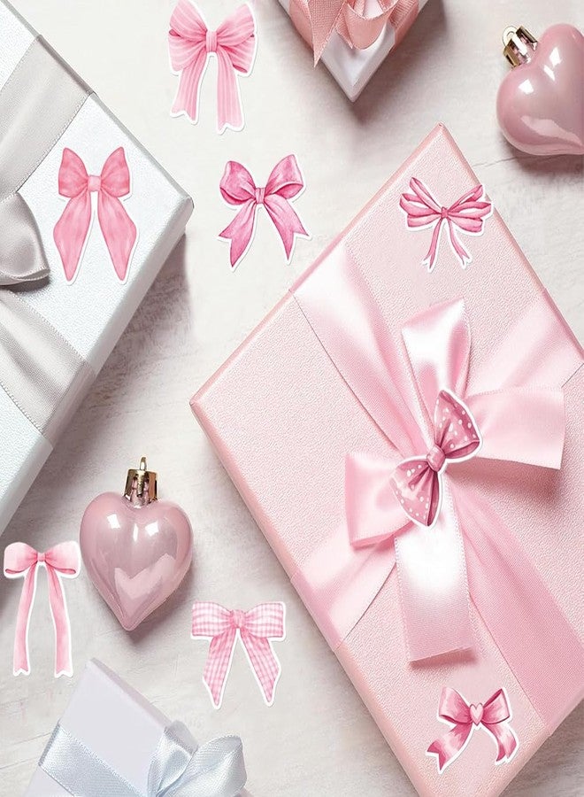 RUPOFUZA 500PCS Bowknot Stickers Rolls 1in Pink Bowknot Stickers 8 Designs Waterproof Self-Adhesive Sticker for Bottle Scrapbook Journal Envelope Birthday Gift Decor Supplies - Image 4