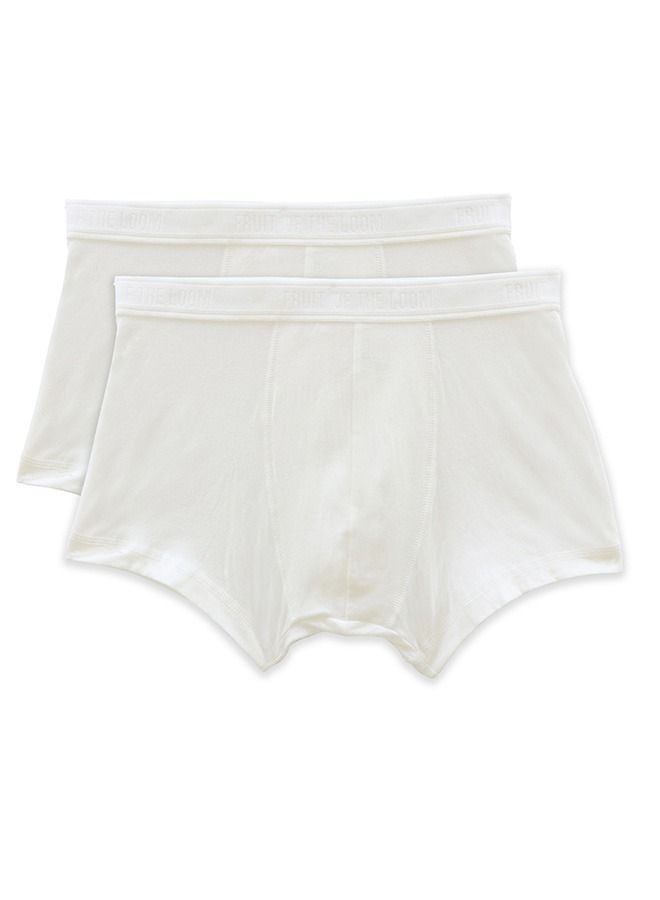 FRUIT OF THE LOOM رجل كلاسيكي قصير 2 قطعة أبيض  - Image 2