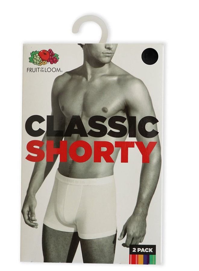 FRUIT OF THE LOOM رجل كلاسيكي قصير 2 قطعة أبيض  - Image 1