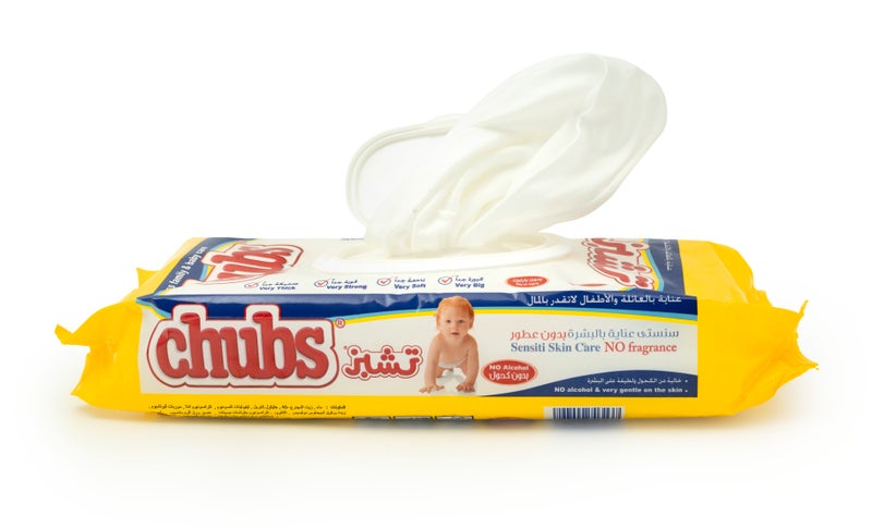 Chubs مناديل بيبي سينسيتيف المبللة - خالية من العطور وخالية من الكحول - عبوة 40 منديل - Image 3