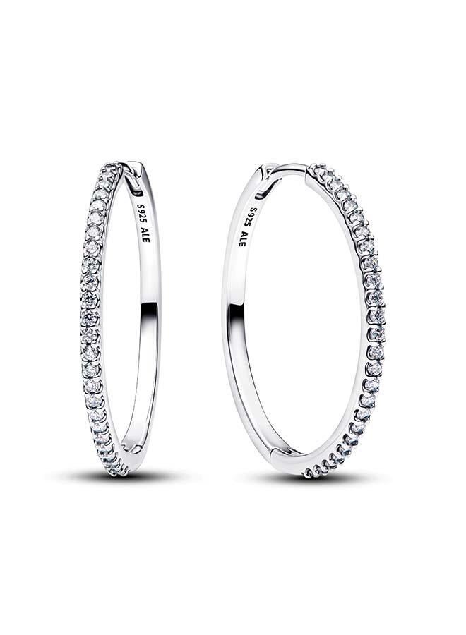 PANDORA Sparkling Hoop Earrings - Image 1