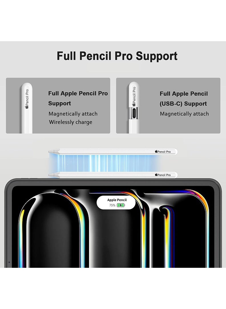 Theodor iPad Pro 11 Inch M4 2024 Case (5th Gen) with Pencil Holder, Smart iPad Case With Pencil Holder Slim Tablet Cover with Soft TPU Back, Auto Wake/Sleep Black  - Image 4