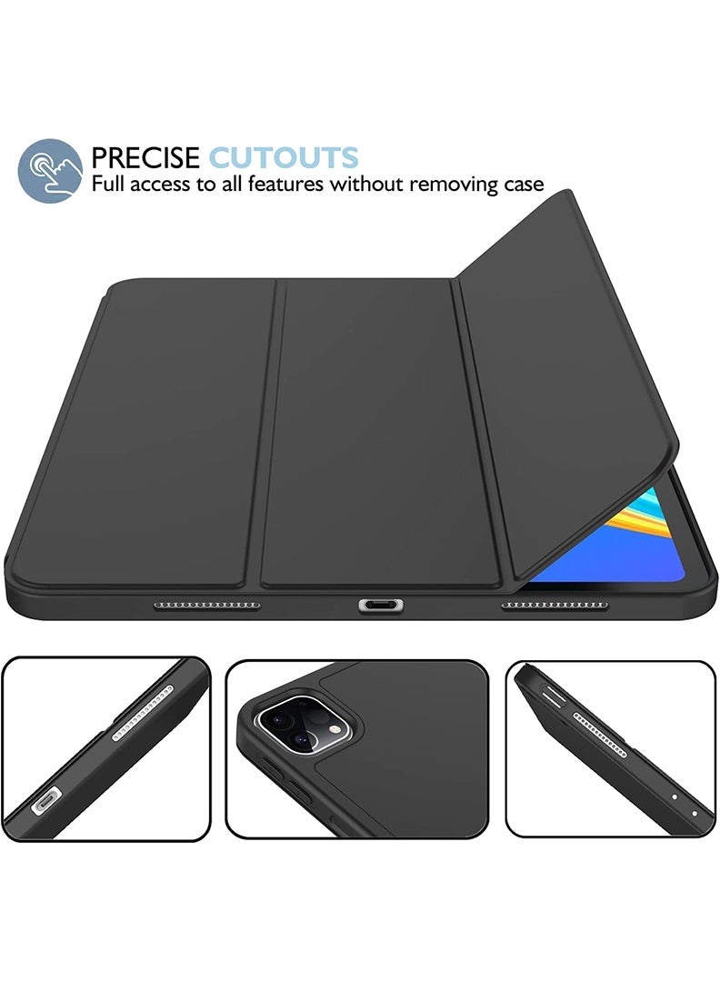 Theodor iPad Pro 11 Inch M4 2024 Case (5th Gen) with Pencil Holder, Smart iPad Case With Pencil Holder Slim Tablet Cover with Soft TPU Back, Auto Wake/Sleep Black  - Image 3