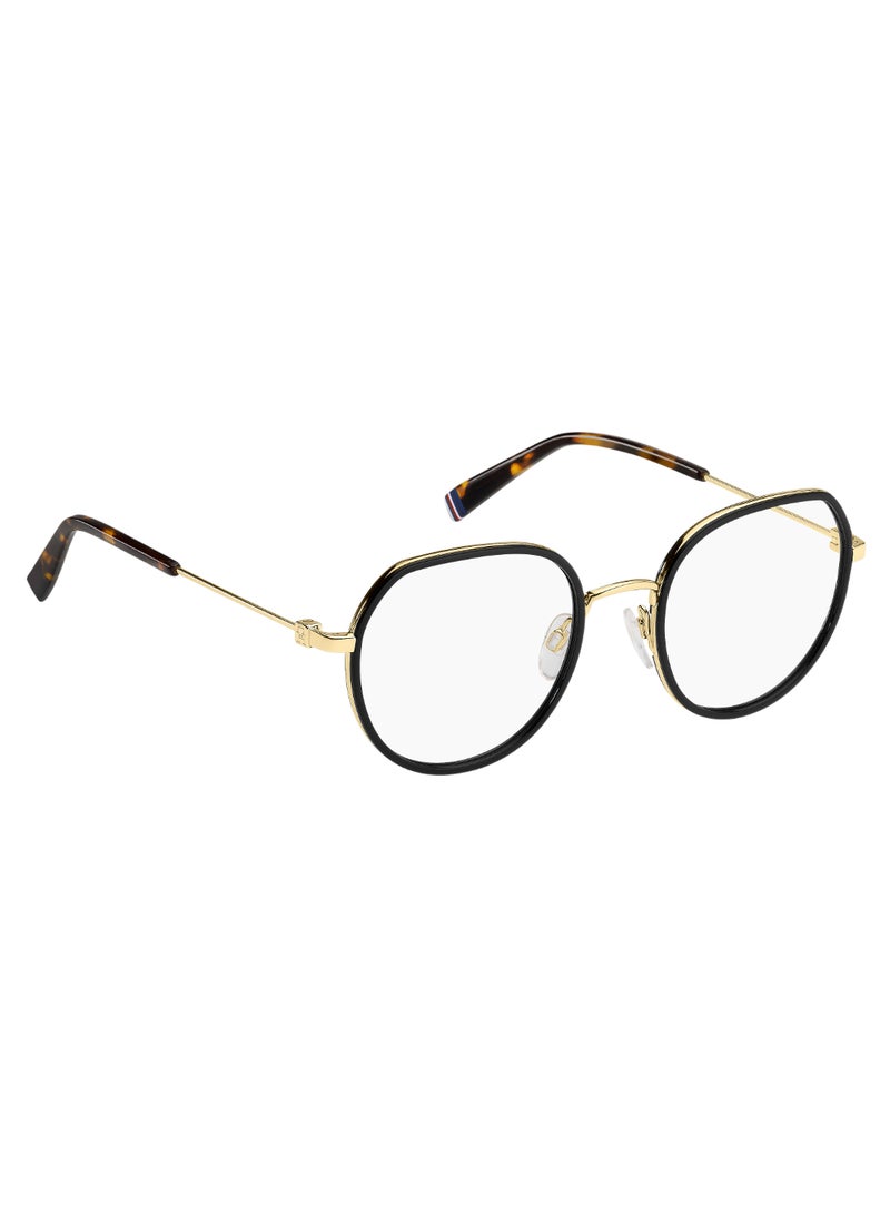TOMMY HILFIGER Women's Round Shape Metal Sunglasses TH 2096  47 - Lens Size: 47.2 Mm - Gold Blck_ - Image 2