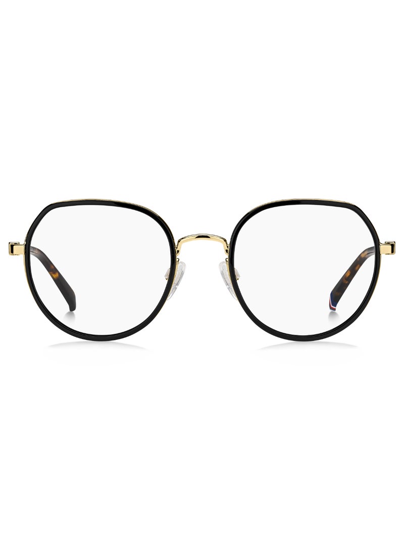 TOMMY HILFIGER Women's Round Shape Metal Sunglasses TH 2096  47 - Lens Size: 47.2 Mm - Gold Blck_ - Image 3