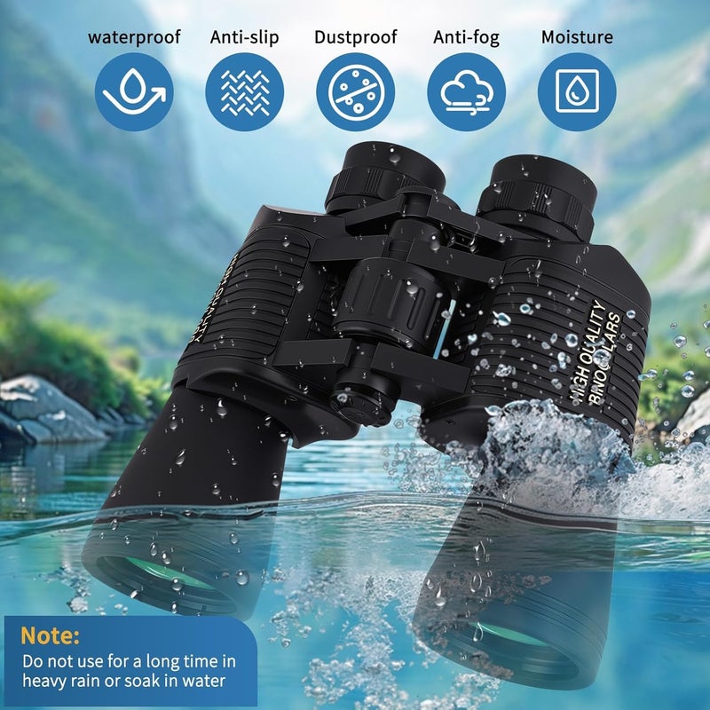 Feelon 20X50 Binoculars for Adults High Powered with Low Light Vision, Bright BAK 4 Glass, Bird Watching, Safari, Trekking Waterproof & Easy Focusing Compact & Lightweight - Image 5