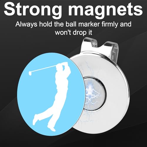 XIHIRCD 6pcs Golf Hat Clip, Strong Magnet Golf Ball Marker Magnetic Ball Marker Metal Holder for Golf Hats Caps Pants Gloves Belts Golf Accessories Women Men Gifts (Silver) - Image 3