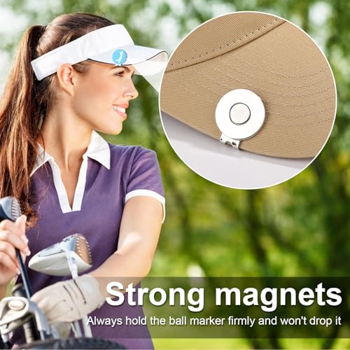 XIHIRCD 6pcs Golf Hat Clip, Strong Magnet Golf Ball Marker Magnetic Ball Marker Metal Holder for Golf Hats Caps Pants Gloves Belts Golf Accessories Women Men Gifts (Silver) - Image 4