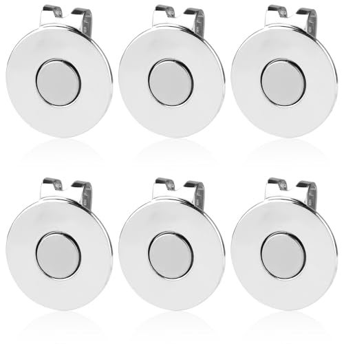 XIHIRCD 6pcs Golf Hat Clip, Strong Magnet Golf Ball Marker Magnetic Ball Marker Metal Holder for Golf Hats Caps Pants Gloves Belts Golf Accessories Women Men Gifts (Silver) - Image 1