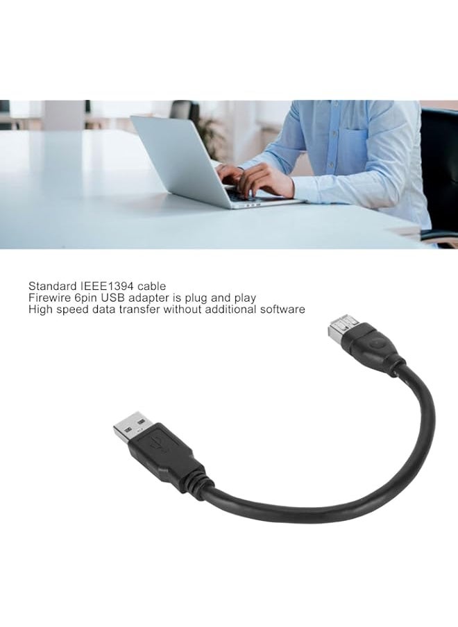 Bewinner Firewire 1394 6 Pin to USB Adapter Cable,Firewire IEEE 1394 6 Pin Female to USB Male Adaptor Convertor for Printer, Digital Camera, Scanner, BEWINNERNF1W3GHMIB