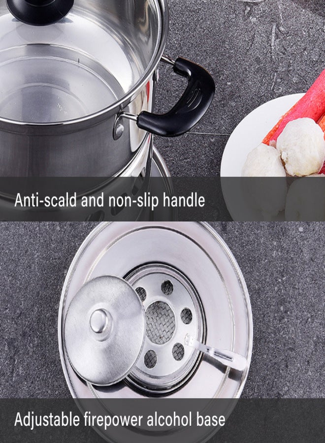 Outdoors Stainless Steel Alcohol Stove with Pot Portable Burner Rustproof Anti-corrosion Cooking Barbecue Camping Hiking Picnic - Image 4