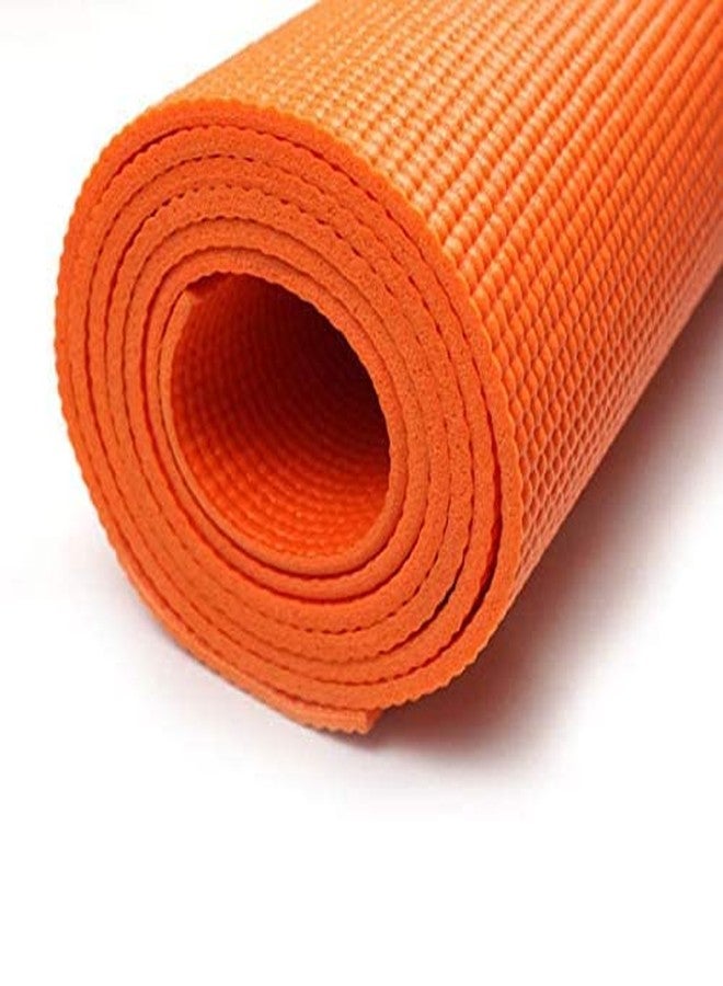 ZIVSA Premium Yoga Mat 4MM Thickness | Non-Slip Exercise & Fitness Mat | Lightweight, Sweat-Resistant & Durable | Ideal for Yoga, Pilates, Stretching & Home Workouts | Orange - Image 2