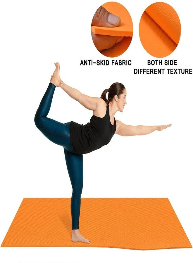 ZIVSA Premium Yoga Mat 4MM Thickness | Non-Slip Exercise & Fitness Mat | Lightweight, Sweat-Resistant & Durable | Ideal for Yoga, Pilates, Stretching & Home Workouts | Orange - Image 4