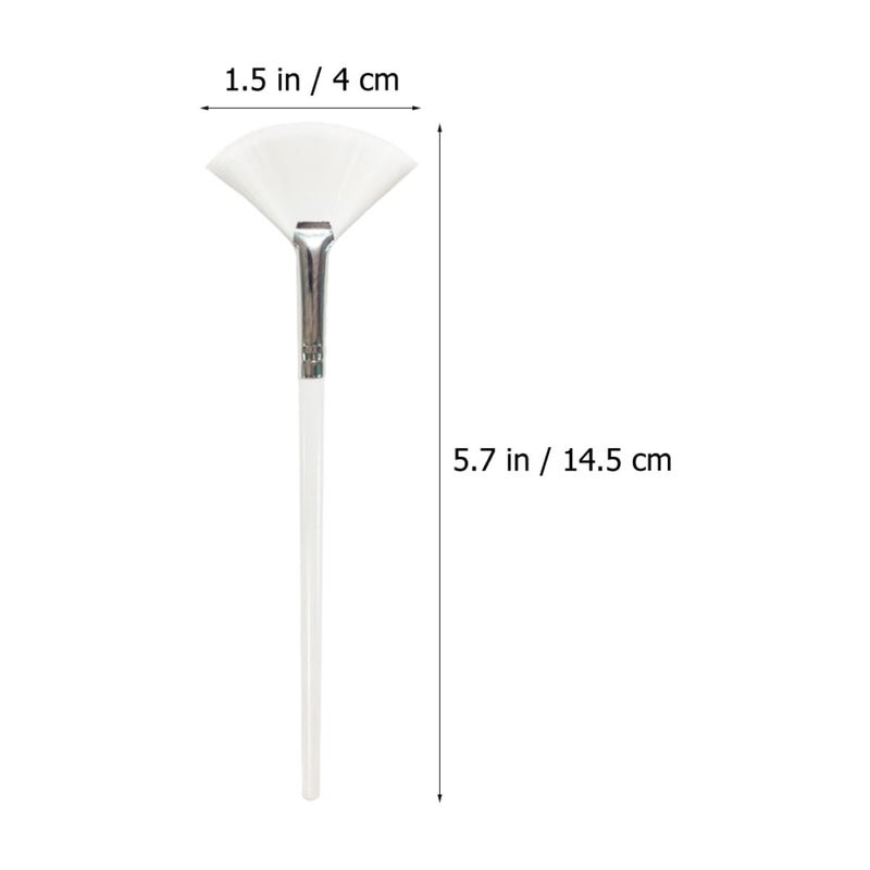 Wooden Handle Face Mask Brush Set With Nylon Bristles For Skincare White Brown - Image 3