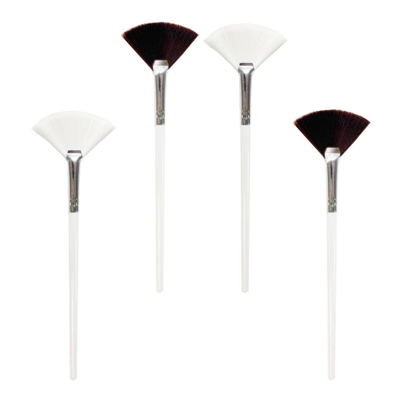 Wooden Handle Face Mask Brush Set With Nylon Bristles For Skincare White Brown - Image 2