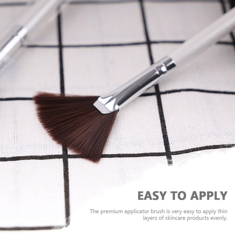 Wooden Handle Face Mask Brush Set With Nylon Bristles For Skincare White Brown - Image 5