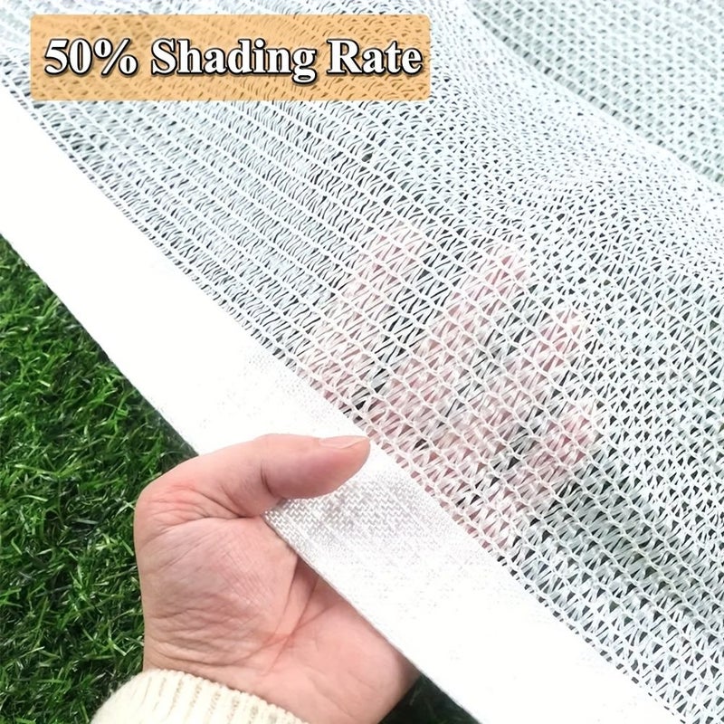100 سم × 100 سم قماش تظليل بمعدل تظليل 50% شبكة تظليل حديقة بيضاء - Image 2