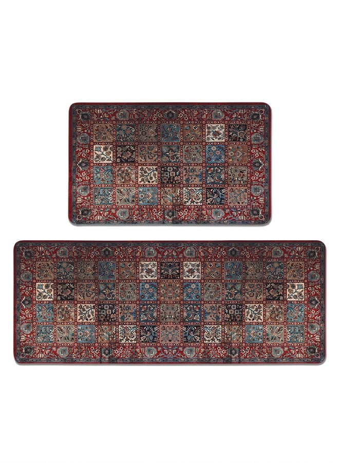 2 PCS Kitchen Floor Mats Rugs Set, Cushion Floor Carpet, Waterproof, Oil Resistant and Anti-Fatigue PU Standing Mat for Kitchen, Floor, Office, Sink, Laundry 45*75CM+45*120CM - Image 1
