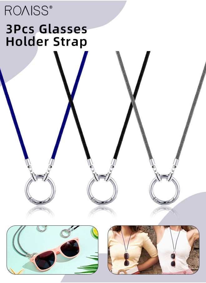 roaiss - 3Pcs Eyeglass Holder Necklace Ring Simple Glasses Loop Holder Strap Chain Sunglasses Holder Anti-lost Cord Necklace for Men and Women - Image 1