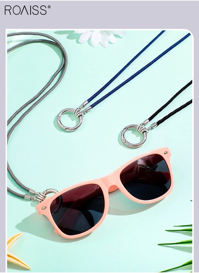 roaiss - 3Pcs Eyeglass Holder Necklace Ring Simple Glasses Loop Holder Strap Chain Sunglasses Holder Anti-lost Cord Necklace for Men and Women - Image 1