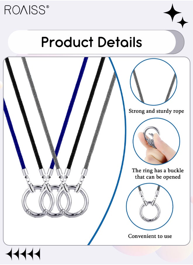roaiss - 3Pcs Eyeglass Holder Necklace Ring Simple Glasses Loop Holder Strap Chain Sunglasses Holder Anti-lost Cord Necklace for Men and Women - Image 1