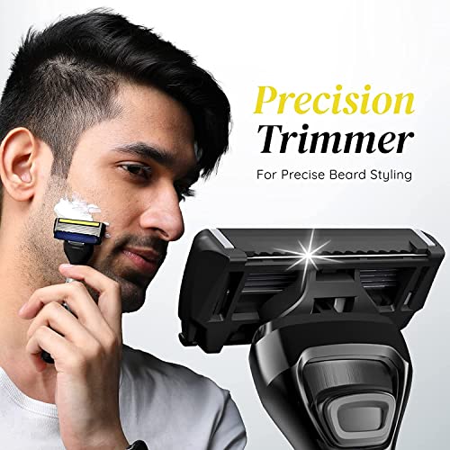 LetsShave Pro 6 Advance Manual Shaving Razor Blades Refills (Cartridge), Pack of 8, World's First 6-Blade & Precison Back Blade with Argan Oil & Aloe Vera Infused Moisture Bar, Blades for Men - Image 3