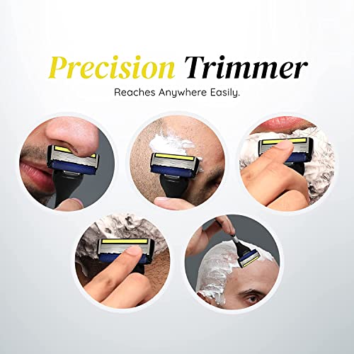 LetsShave Pro 6 Advance Manual Shaving Razor Blades Refills (Cartridge), Pack of 8, World's First 6-Blade & Precison Back Blade with Argan Oil & Aloe Vera Infused Moisture Bar, Blades for Men - Image 4