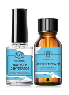 Born Pretty BORN PRETTY Natural Nail Prep Dehydrate and Bond Primer Acid-Free,15ml Dehydrator for Acrylic and Gel Nail Polish, Non Acid Primer for UV Gels Fast Dry Superior Bonding Agent Gift Box Set  - Image 1