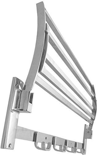 FORTUNE Stainless Steel Heavy Square Folding Towel Rack for Bathroom/Towel Stand/Hanger/Bathroom Accessories (24 inch - Chrome) - Image 1