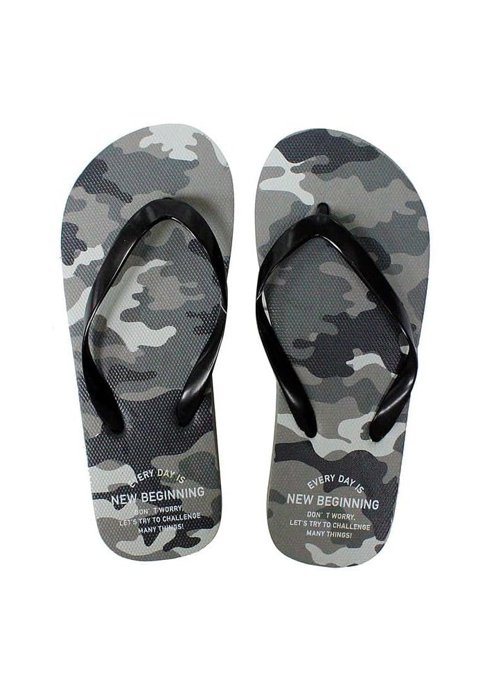DAISO Unisex Beach Sandals - Camouflage - US 2.5 / EU 34 - Grey - Image 1