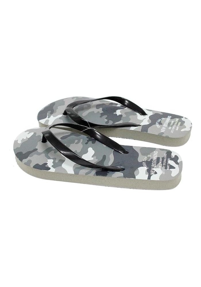 DAISO Unisex Beach Sandals - Camouflage - US 2.5 / EU 34 - Grey - Image 2