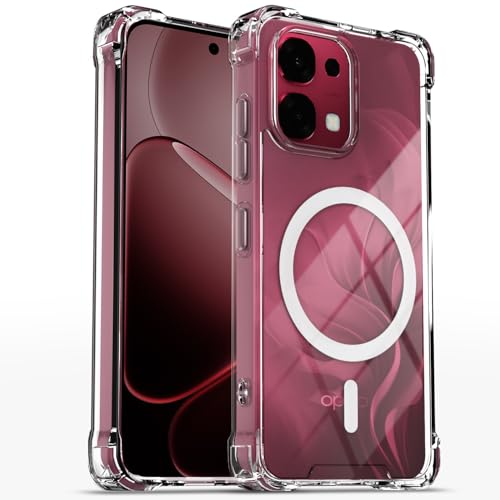 Pikkme Back Cover for Oppo F31 5G / Oppo F33 5G Mag-Safe Shockproof PC + TPU Protective Case Magnetic Support Bumper Case (Transparent Mag-Safe) - Image 1