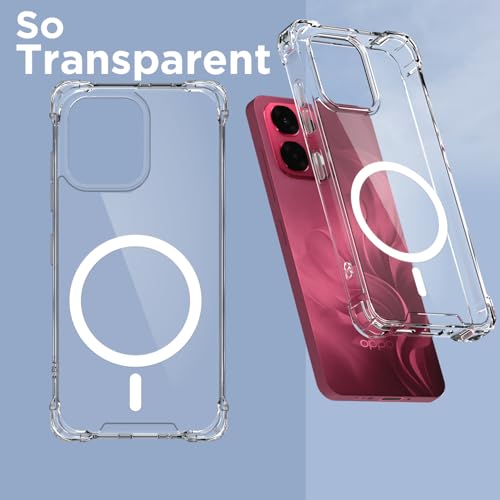 Pikkme Back Cover for Oppo F31 5G / Oppo F33 5G Mag-Safe Shockproof PC + TPU Protective Case Magnetic Support Bumper Case (Transparent Mag-Safe) - Image 2