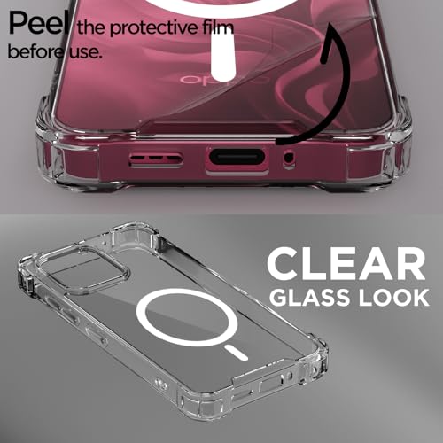 Pikkme Back Cover for Oppo F31 5G / Oppo F33 5G Mag-Safe Shockproof PC + TPU Protective Case Magnetic Support Bumper Case (Transparent Mag-Safe) - Image 3