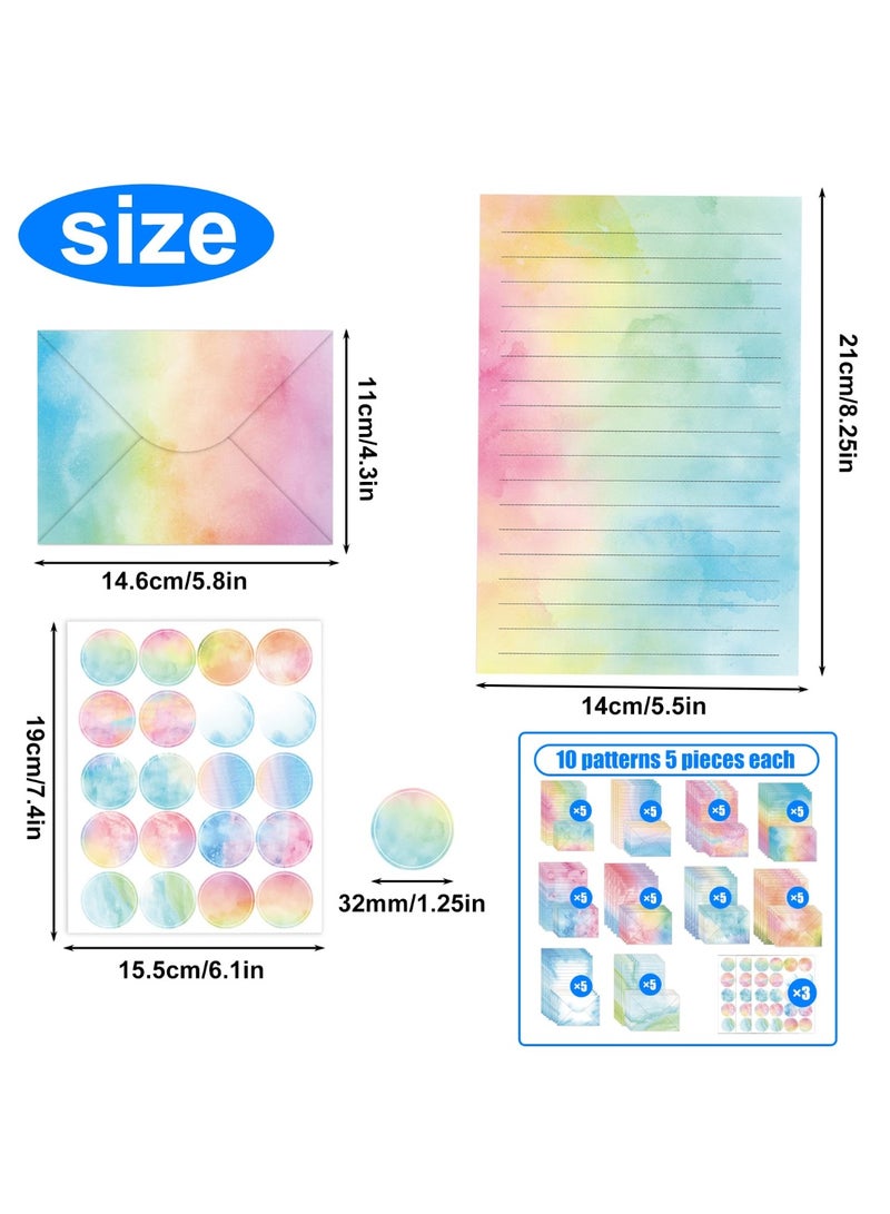 Daytoyz Watercolour Letter Paper and Envelope, TOATELU 1 Set 160 Pieces 22.5 x 15.5 x 2.2 cm Letter Paper with Envelope Pastel Beautiful Writing Paper Set for Office Supplies Stationery You Can Send Someone - Image 2
