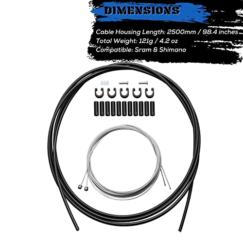 Corki Cycles Universal Bicycle Shifter Cable Housing Set for Bike Derailleus - Black - Image 2