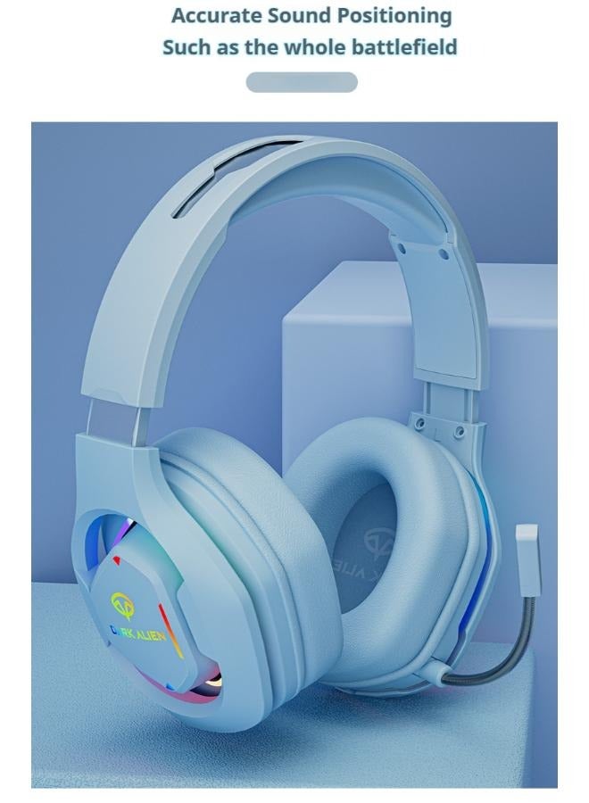 Wired Over-Ear Gaming Headsets With Mic For PS4/PS5/XOne/XSeries/NSwitch/PC(Blue)  - Image 2