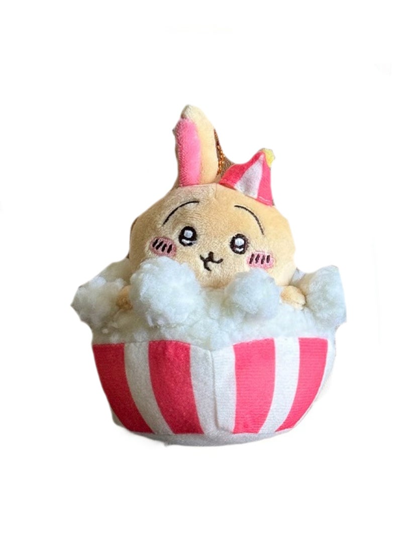 12cm Popcorn Usagi Pendant Keychain Plush Doll Schoolbag Accessories Toy Keychain Boy Girl Gift  - Image 1