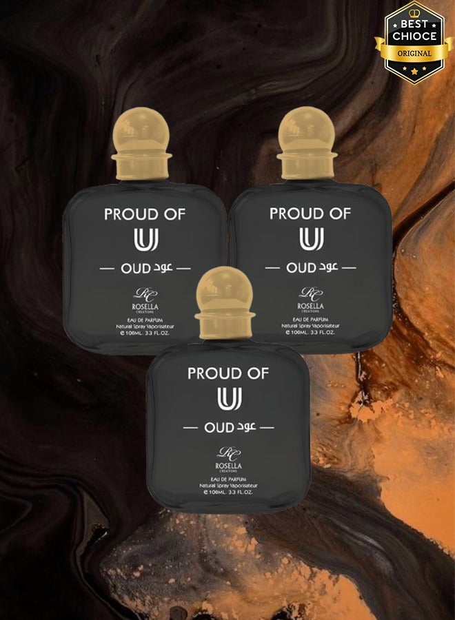 روزيلا 3 قطع عطر فخور من يو عود للجنسين 100 مل - Image 1