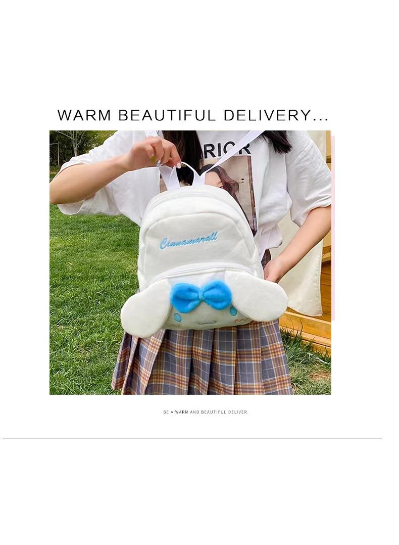 نيبمينينت Cinnamoroll Plush School Backpack Kindergarten White  - Image 2