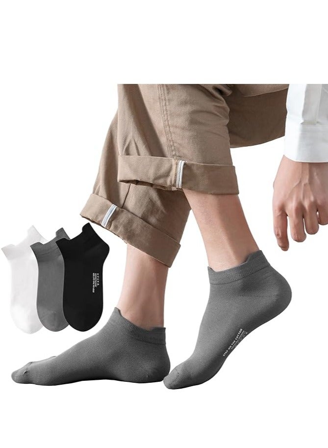 GUDOO 3 Pairs Men's Low Cut Athletic Socks 100% Cotton Sports Comfort Cushion Sports Socks Comfort Fit Breathable Sweat-Absorptive Odor-Resistant Socks - Image 1