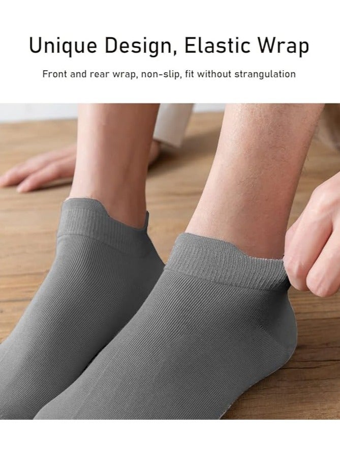 GUDOO 3 Pairs Men's Low Cut Athletic Socks 100% Cotton Sports Comfort Cushion Sports Socks Comfort Fit Breathable Sweat-Absorptive Odor-Resistant Socks - Image 3