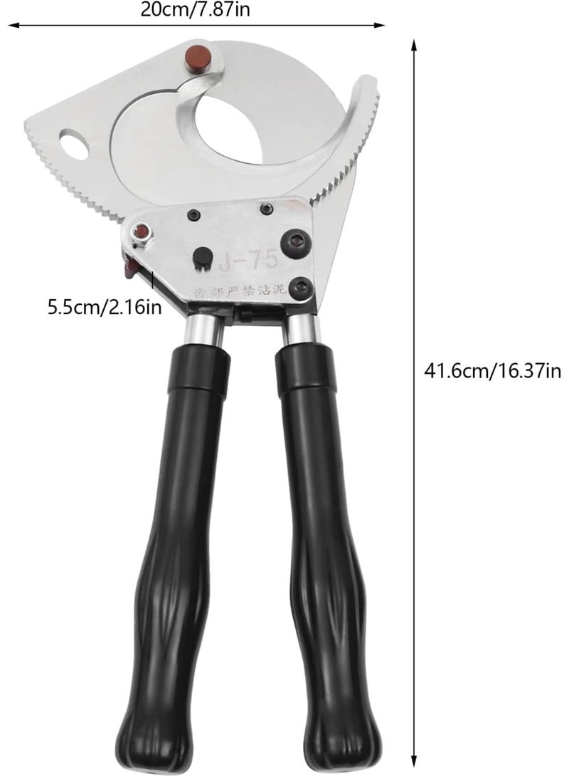 GGOOT Ratchet Cable Cutter, Wire Cutter J75 Ratchet Industrial Grade Cable Scissors Hardware Hand Operated Cutting Tool - Cut up to Φ75mm - Image 2