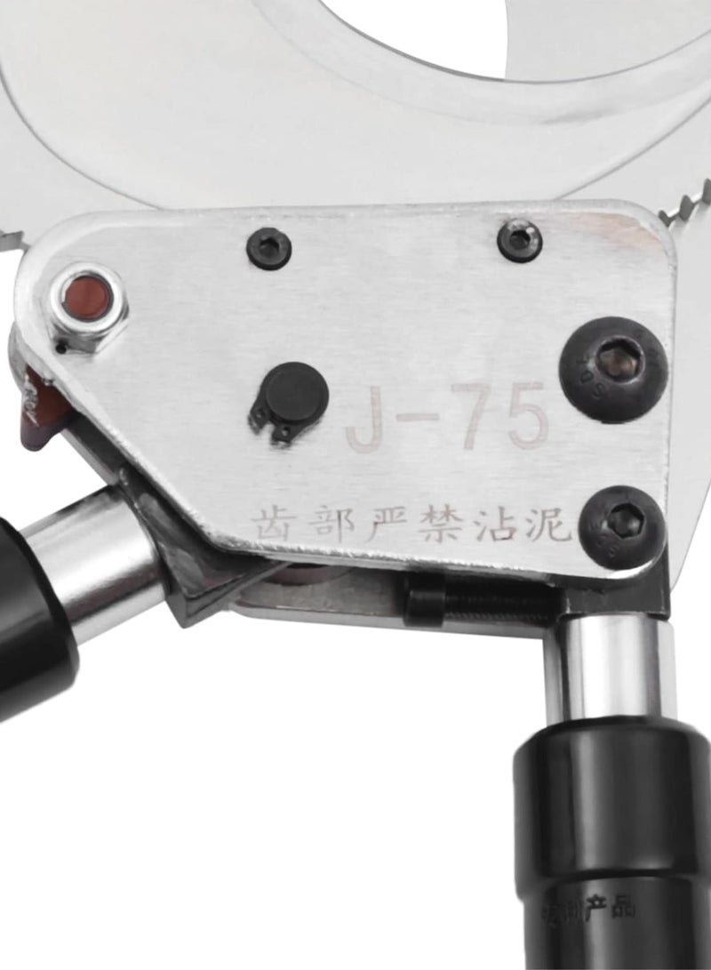 GGOOT Ratchet Cable Cutter, Wire Cutter J75 Ratchet Industrial Grade Cable Scissors Hardware Hand Operated Cutting Tool - Cut up to Φ75mm - Image 5