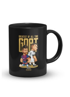LIGHTNIING HAMMERZ LIGHTNIING HAMMERZ Goat Messi and Ronaldo Printed Coffee Mug Football Print Coffee Mugs 330ml Microwave Dishwasher Safe  - Image 1